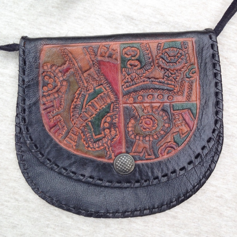 vintage small leather special artisan-made purse